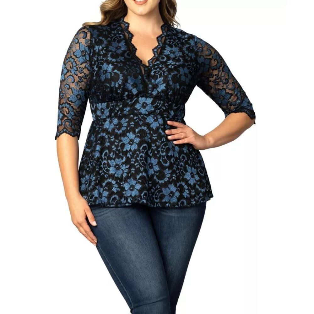 Kiyonna Limited Edition Luxe Lace Top Plus Size 3X New